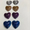 Xinrui resin flat-bottomed diamond polished heart 19 clothing earrings diy accessory Specification image
